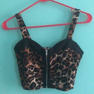 Charlotte Russe leopard crop top